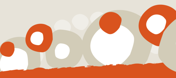 Orange, white and tan circle Design